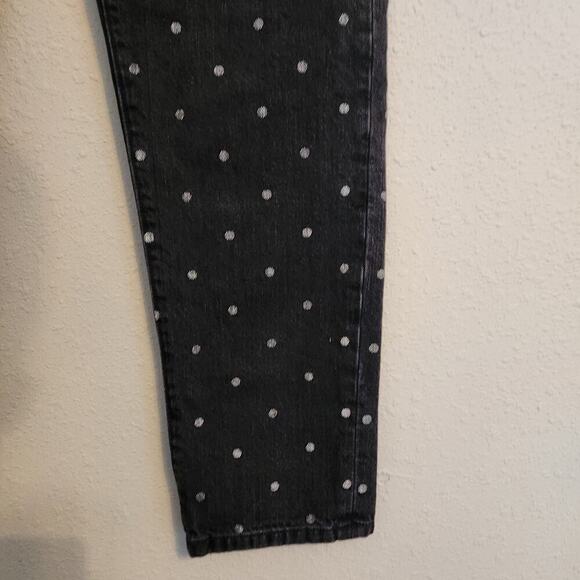 Current/Elliott The Vintage Cropped Slim Black Polka Dot Jeans Size 31 - Picture 5 of 13
